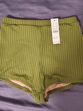 J. Crew Swim Shorts/Ribbed High-Waisted Bikini Bottoms -XXS